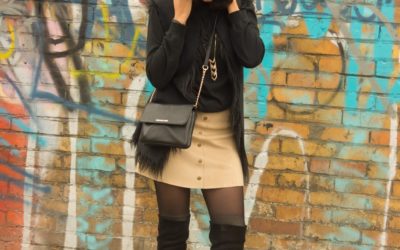 Wandering Berlin in my Faux-suede skirt