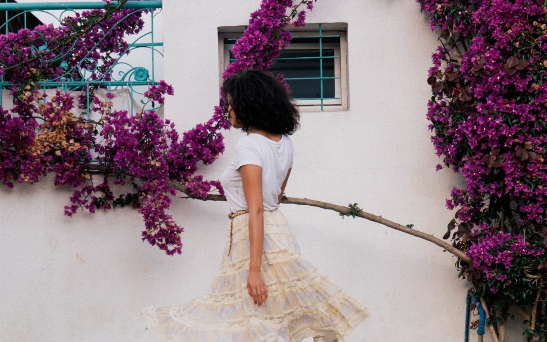 Lace skirt and gold wedges